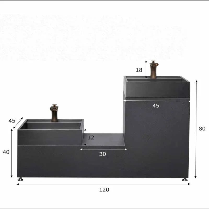 Stainless steel column basin, outdoor washbasin, basin, courtyard garden integrated water pool, outdoor connected basin, balcony