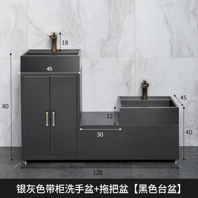 Stainless steel column basin, outdoor washbasin, basin, courtyard garden integrated water pool, outdoor connected basin, balcony