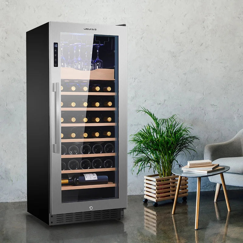 Stainless steel red wine cabinet Household wine cabinet Ice bar Commercial embedded intelligent electronic moisturizing wine cab