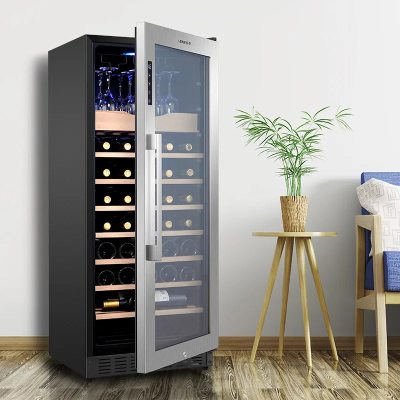 Stainless steel red wine cabinet Household wine cabinet Ice bar Commercial embedded intelligent electronic moisturizing wine cab