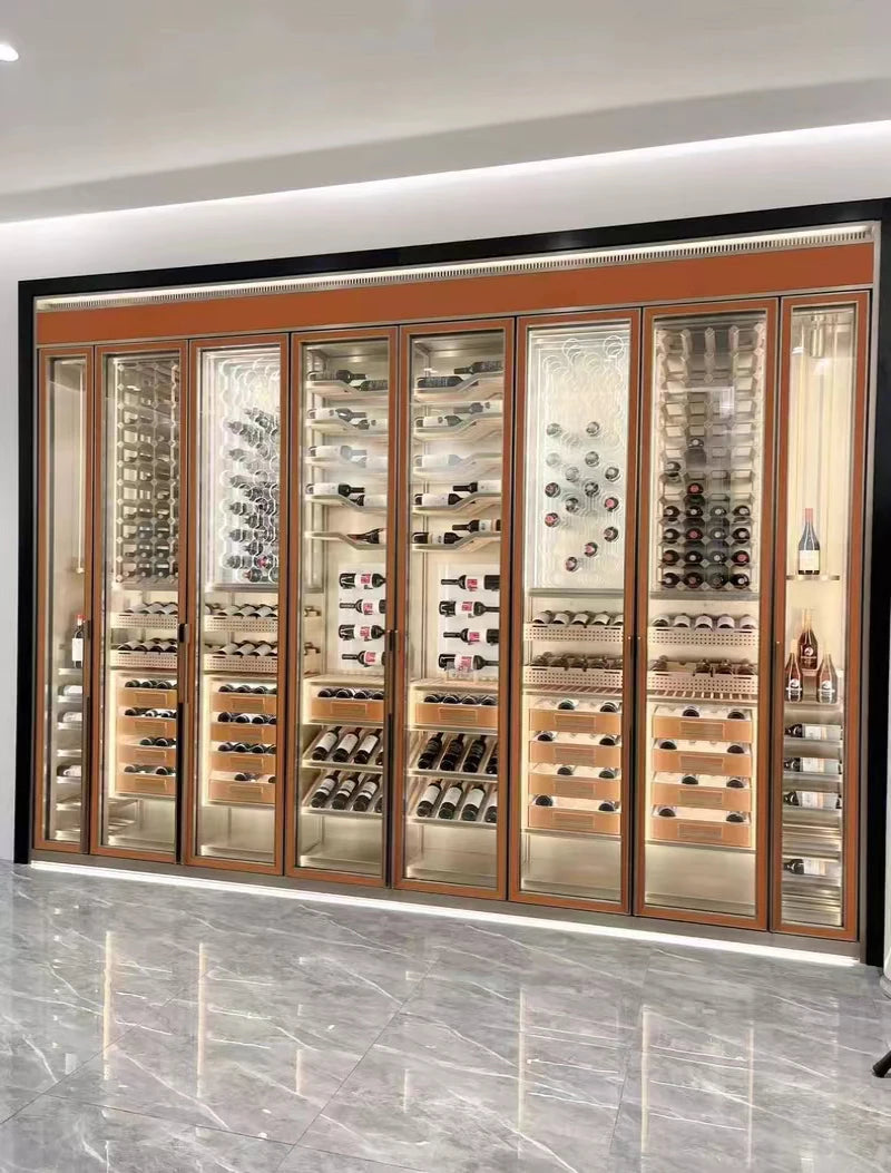Stainless steel wine cabinet, thermostatic red wine cabinet, high-end white wine cabinet, display cabinet, customized wine cella