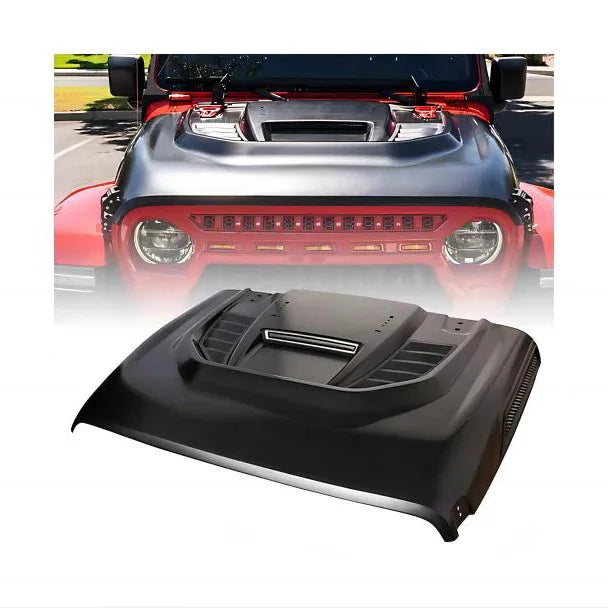Steel Hood Vents with Ram Air for 2018-2020 Jeep Wrangler JL Gladiator JT