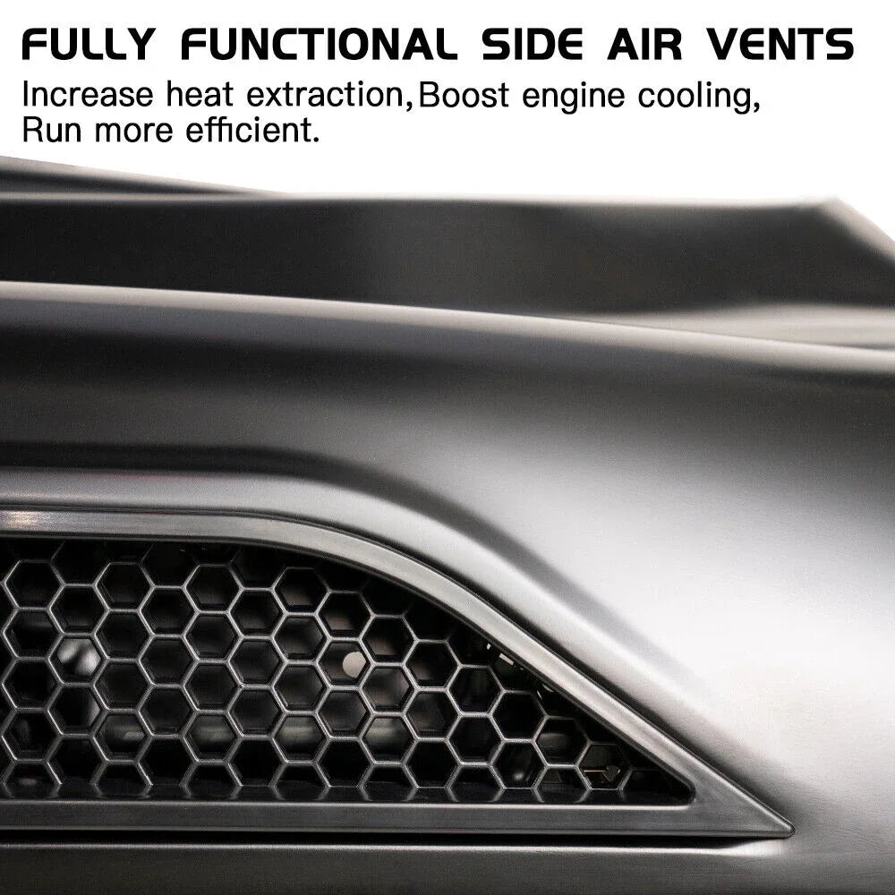 Steel Hood Vents with Ram Air for 2018-2020 Jeep Wrangler JL Gladiator JT