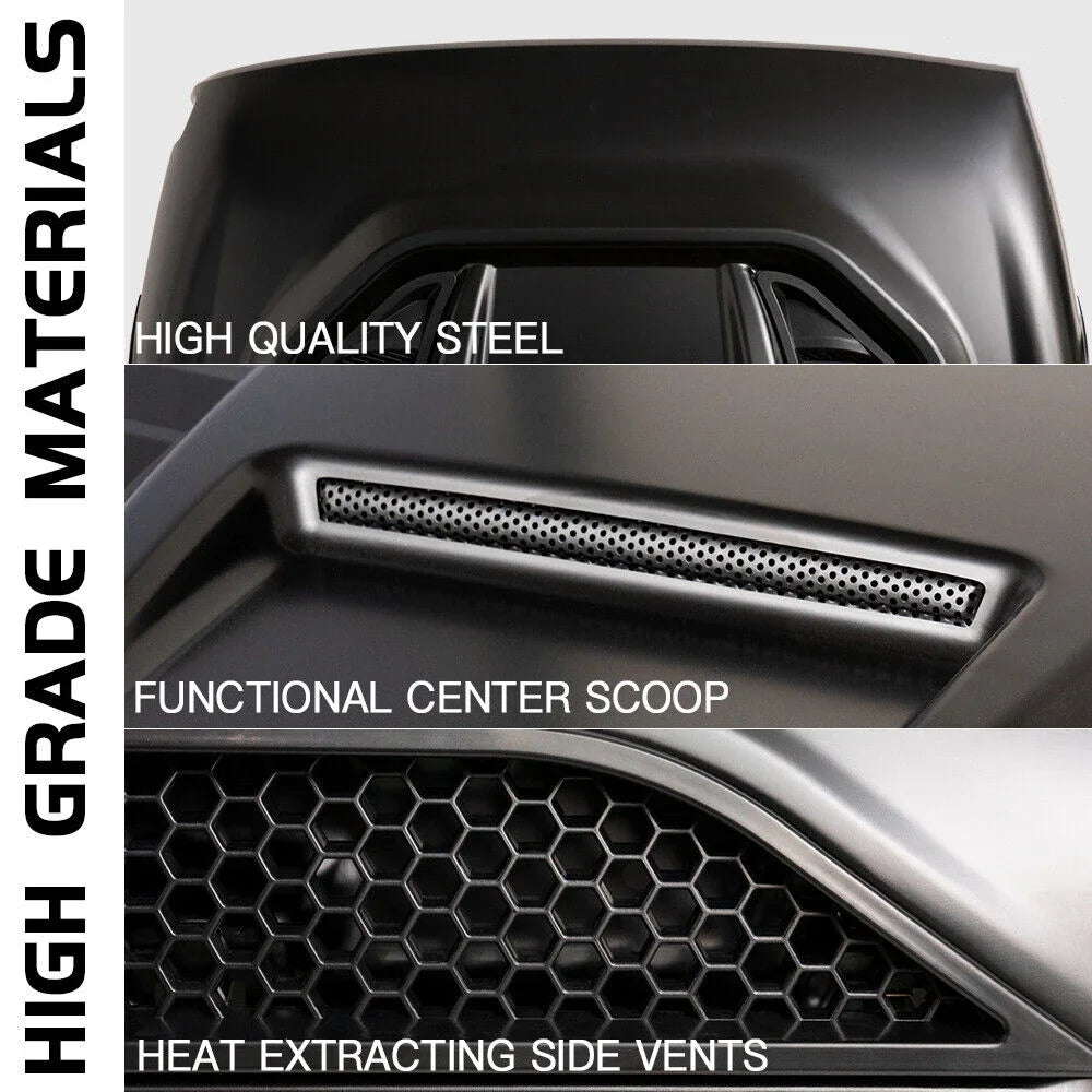 Steel Hood Vents with Ram Air for 2018-2020 Jeep Wrangler JL Gladiator JT