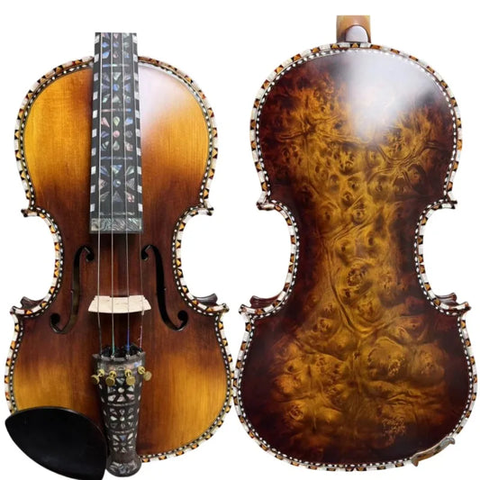 Strad style SONG master bird's eye inlay shell 4/4 violin,sound clear #15866