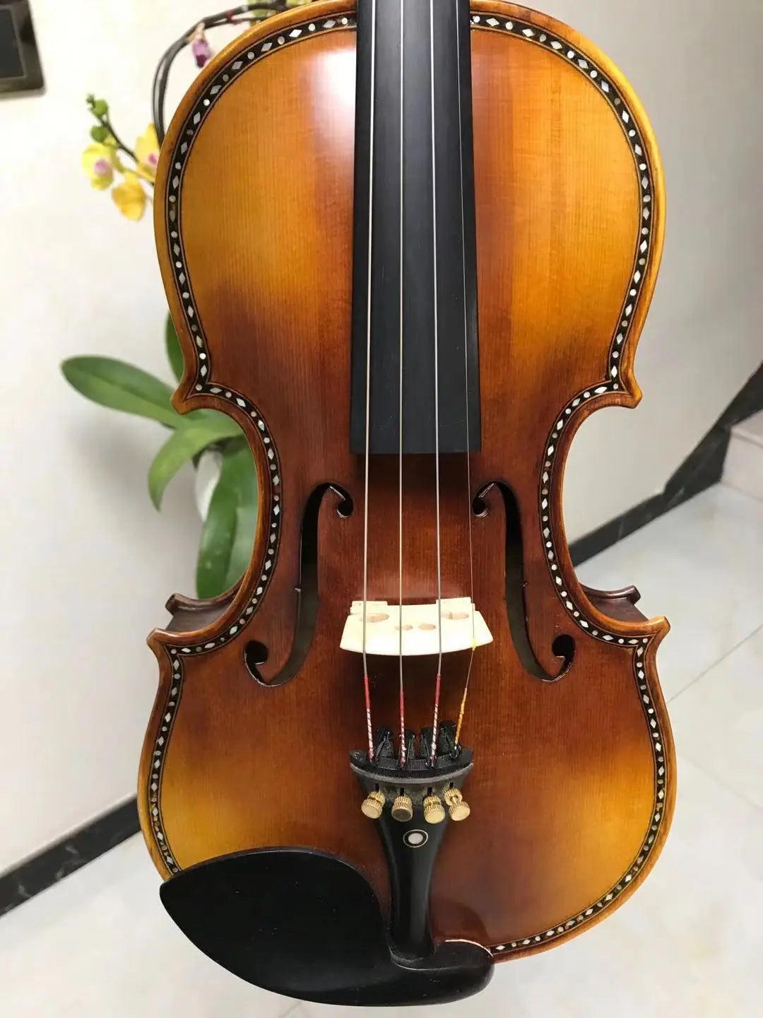 Strad style SONG master bird's eye maple wood 4/4 violin,mellow and elegant sound #14634