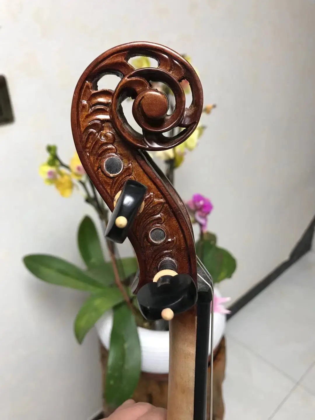 Strad style SONG master bird's eye maple wood 4/4 violin,mellow and elegant sound #14634