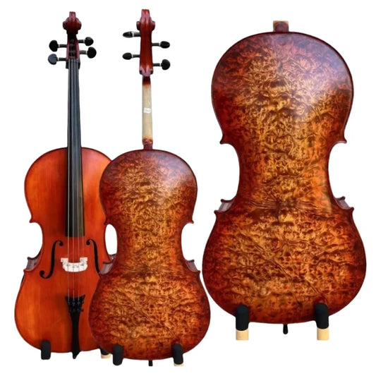 MMOOKA Stradivari SONG Professional Master Bird eye 4/4 Cello free carbon fiber case