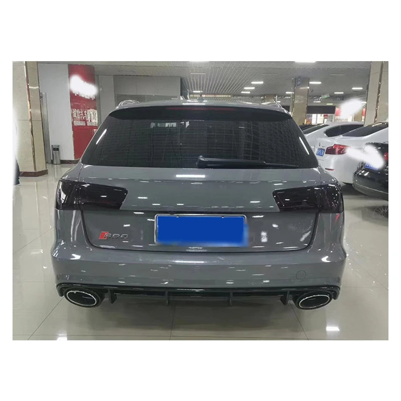 Style Carbon Fiber Lip Side Rocker Winglet Splitters Flaps With Pipe For  A6l With Rs6