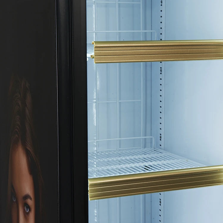 Supermarket glass door horizontal beverage cabinet machine deep freezer