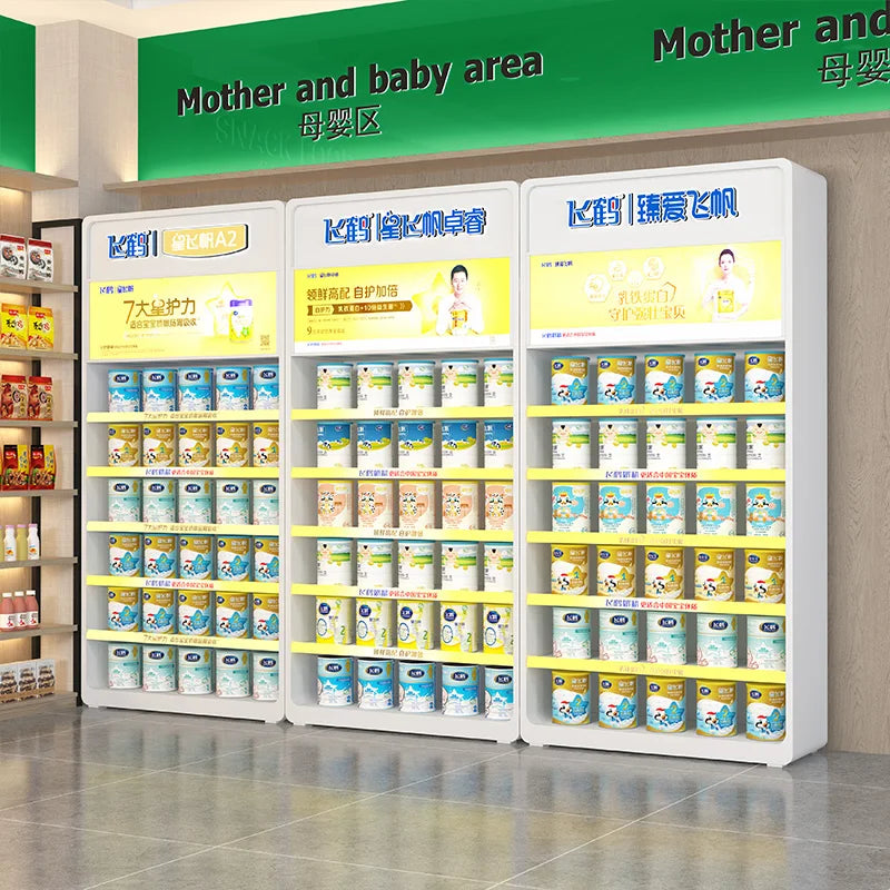 Supermarket mother and baby store shelf display cabinet Single-sided wall milk powder rack Maternity and baby store clothing dia