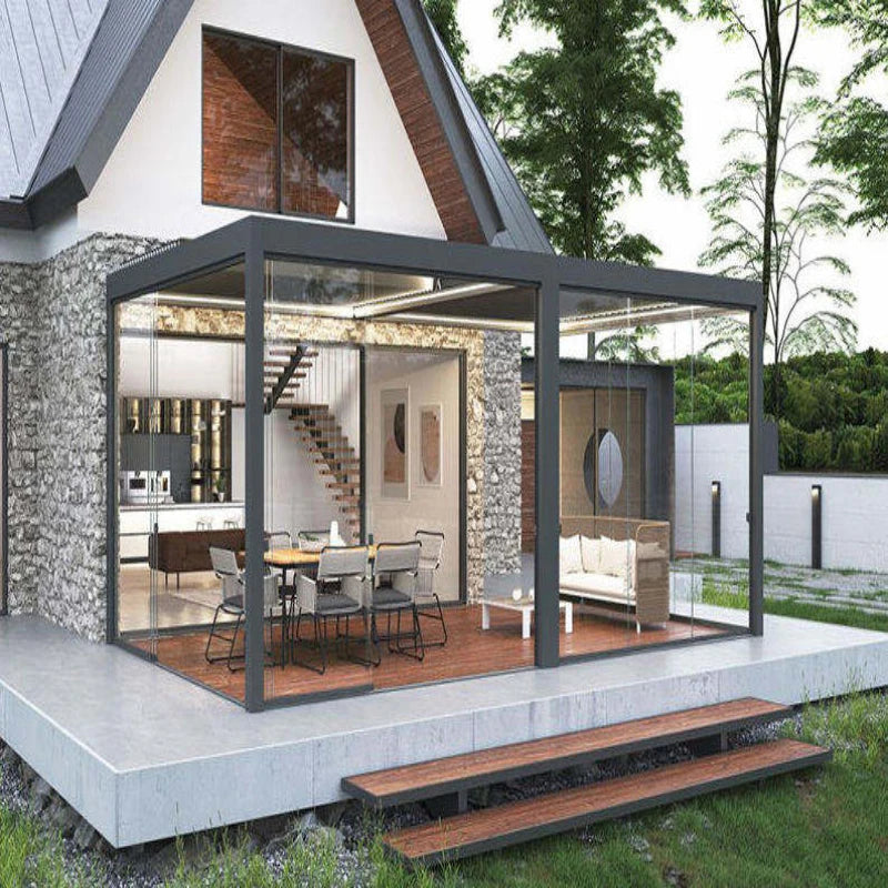 Swimming pool sun protection rest essential outdoor aluminum alloy flipping louver pavilion