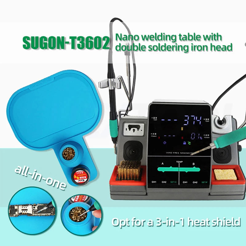 T3602 Welding Equipment Nano Welding Table With C210 Double Soldering Head Double Station Electric Soldering Iron Speed Worker