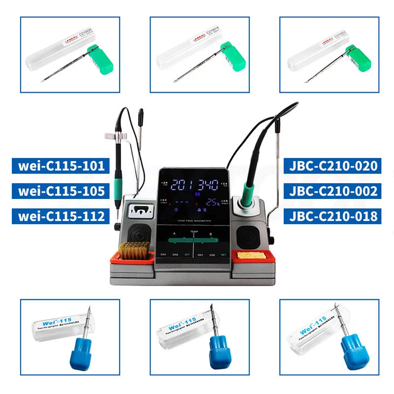 T3602 Welding Equipment Nano Welding Table With C210 Double Soldering Head Double Station Electric Soldering Iron Speed Worker