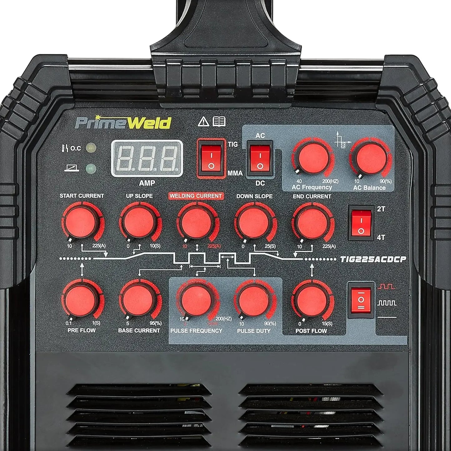 TIG225X 225 Amp IGBT AC DC Tig/Stick Welder with Pulse CK17 Flex Torch Suitable for Aluminum Stainless Steel and Thinner Metals