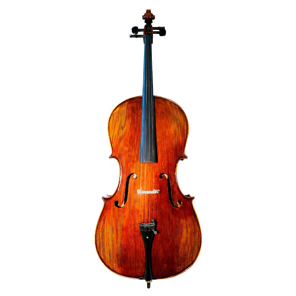 MMOOKA TONGLING Pure Handmade Matt Cello Natural Flamed Grade AAA Maple Backplate & Old Spruce Panel Cello for Performance & Collection