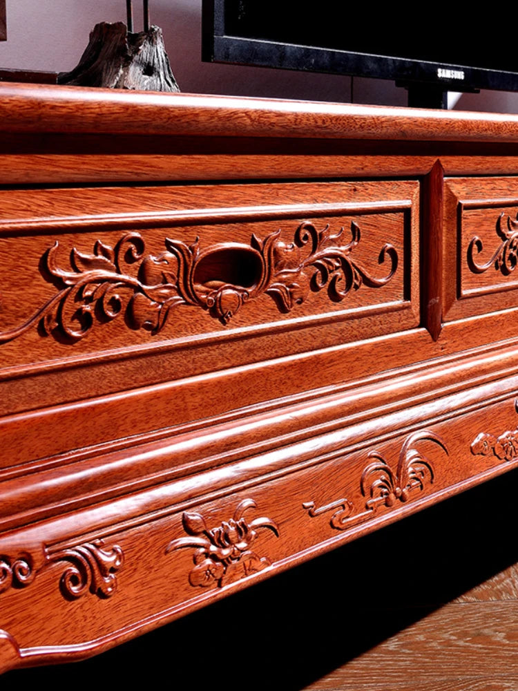 TV Cabinet Solid Wood Log Rosewood TV Stand Living Room Chinese Furniture Ming-Qing Period Locker