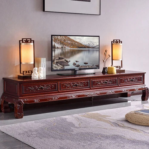 TV Cabinet Solid Wood Log Rosewood TV Stand Living Room Chinese Furniture Ming-Qing Period Locker