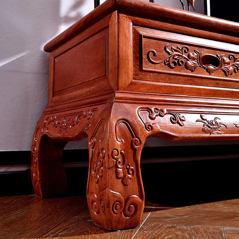 TV Cabinet Solid Wood Log Rosewood TV Stand Living Room Chinese Furniture Ming-Qing Period Locker