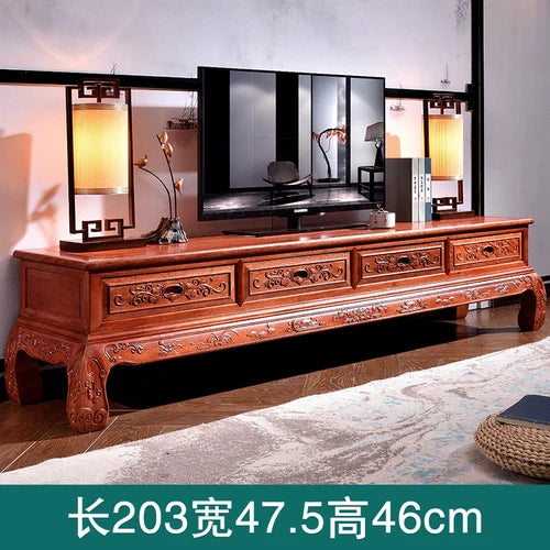 TV Cabinet Solid Wood Log Rosewood TV Stand Living Room Chinese Furniture Ming-Qing Period Locker