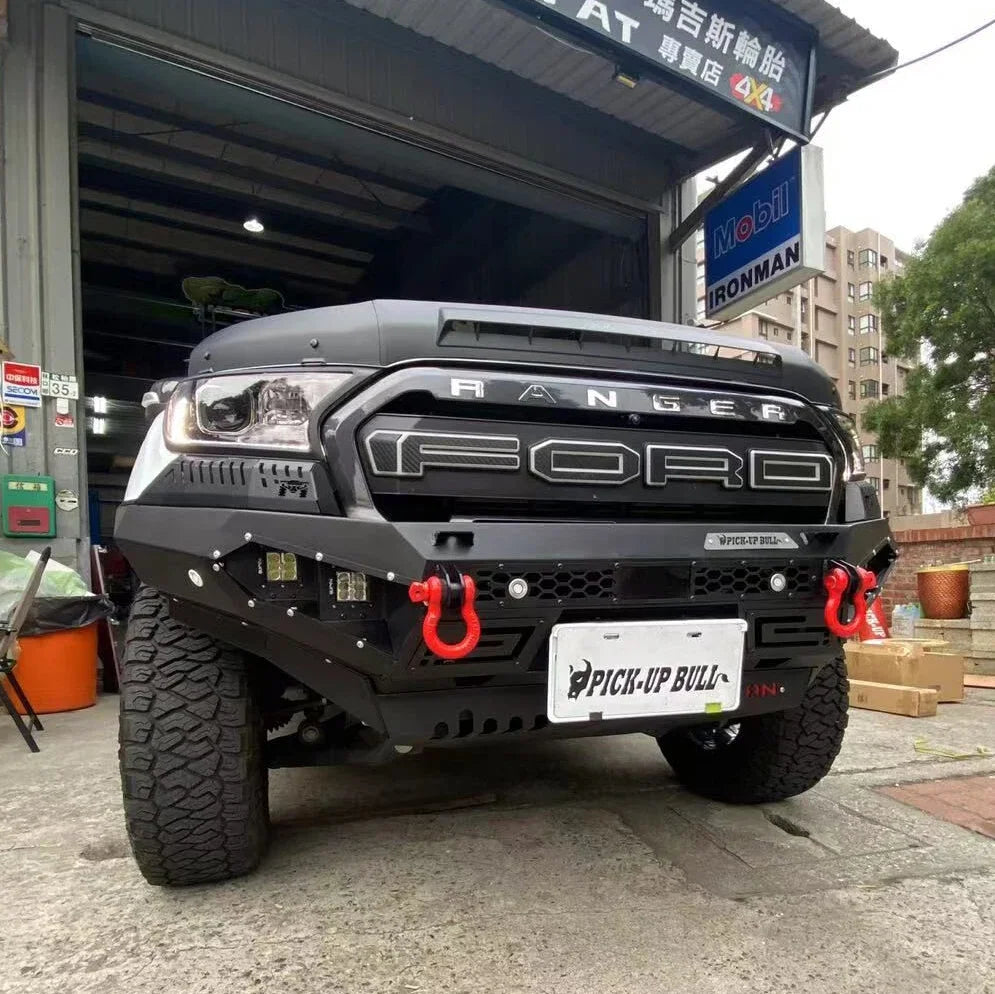 Tacoma bumper FRONT BUMPER 2021  Ranger Hilux NP300 Dmax Triton  BLACK powder coat Material Q235 Steel