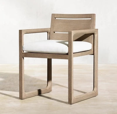 Teak outdoor tables and chairs restaurant courtyard table anticorrosive wooden rattan chair outdoor terrace garden rattan