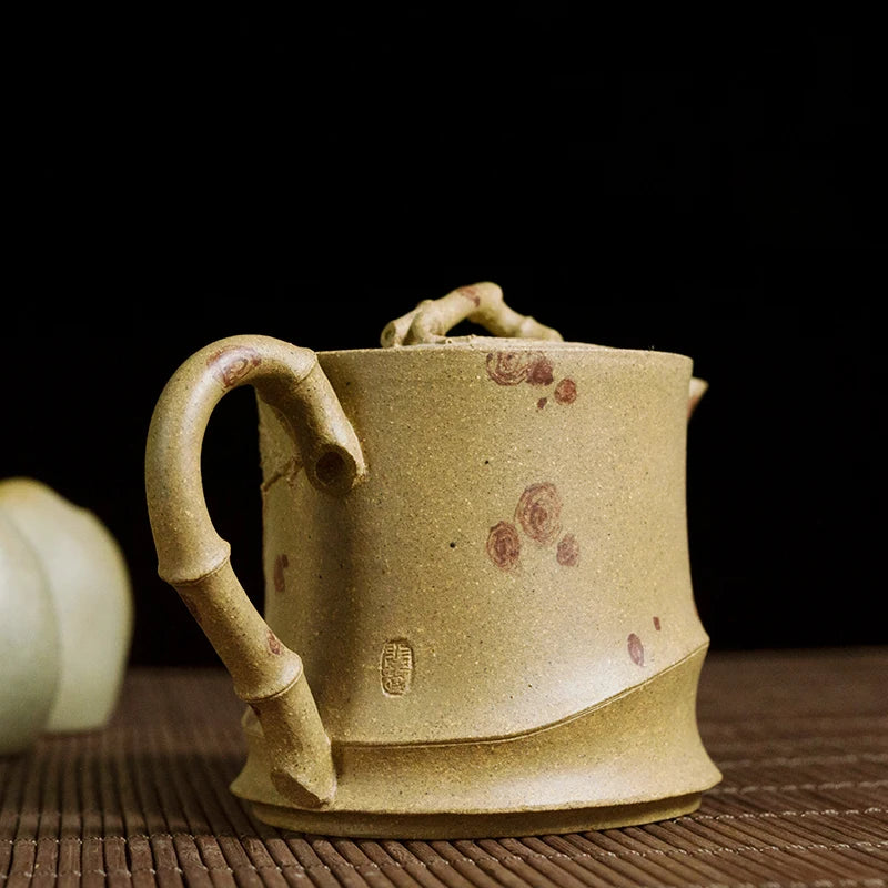 Teapot Yixing Bionic Purple Clay Teapot Handmade Single Teapot Segment Mud Bamboo Pot Chinese Household Tea Brewing Purple Clay