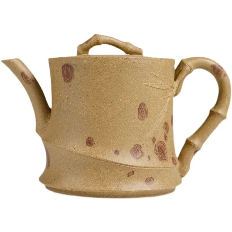 Teapot Yixing Bionic Purple Clay Teapot Handmade Single Teapot Segment Mud Bamboo Pot Chinese Household Tea Brewing Purple Clay