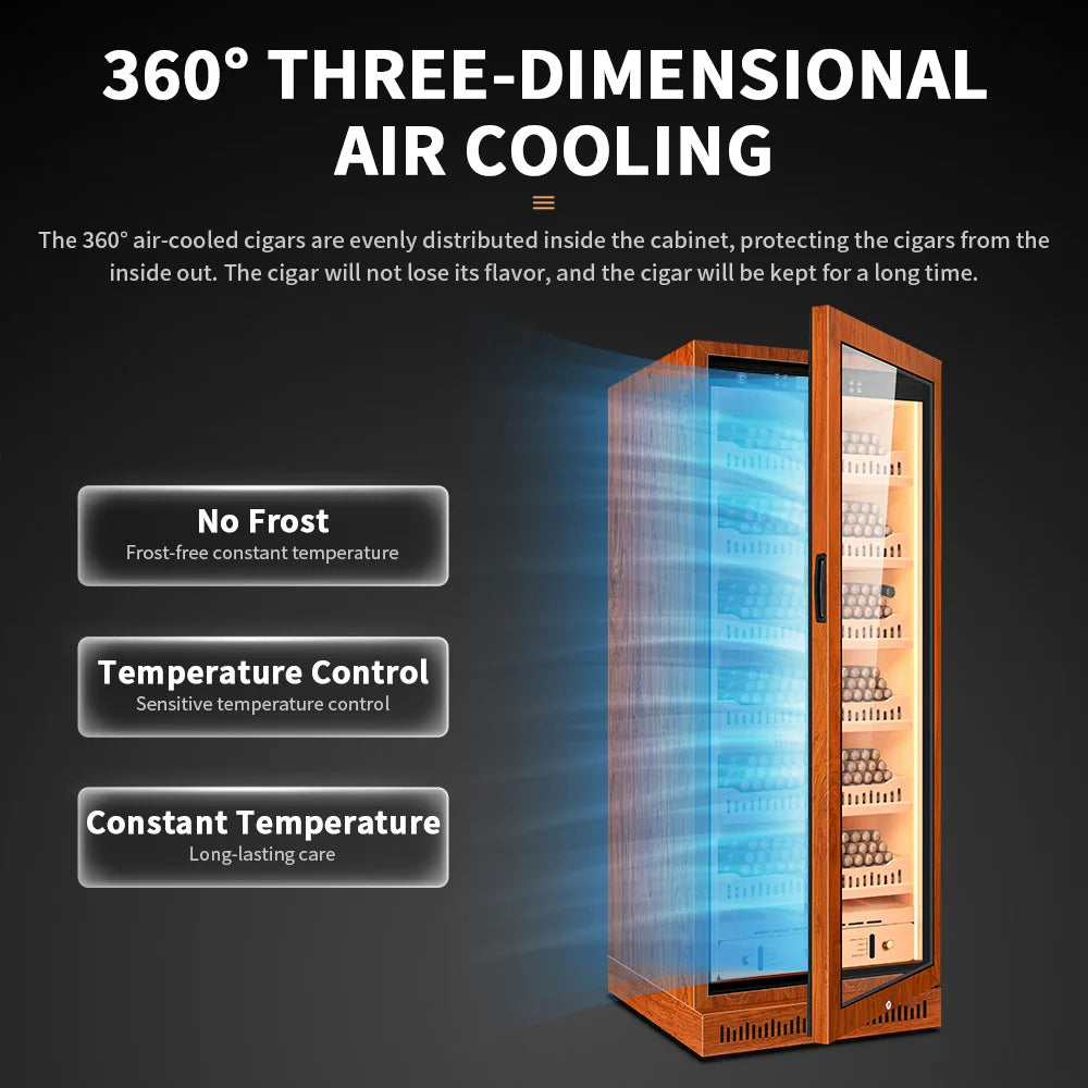 Technical Cigar Humidor Cedar Wood Moisturizing Cabinet Constant Temperature Humidity Air-cooled Frostless Refrigerator 168W1