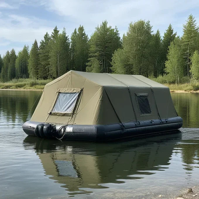 Tenda gonfiabile da campeggio galleggiante per la pesca all'aperto viaggiare portatile Rafting Boat Blowup tendone tende