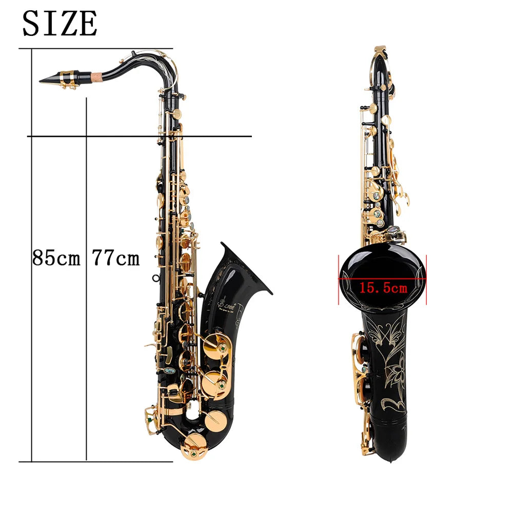 Tenor Saxophone Bb Professional Woodwind Instrument High-quality Brass Gold Paint Eb E Flat Tenor Saxophone and Its Accessories