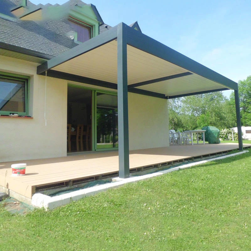 Terrace With Sliding Doors Outdoor Aluminium Waterproof Patio Pergola