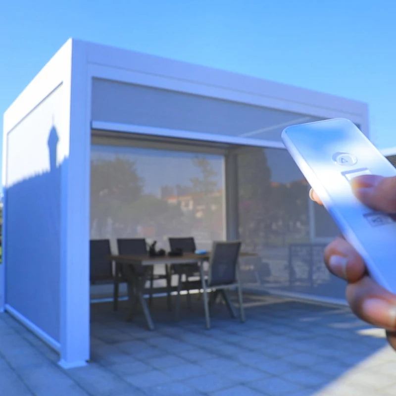 Terrace With Sliding Doors Outdoor Aluminium Waterproof Patio Pergola
