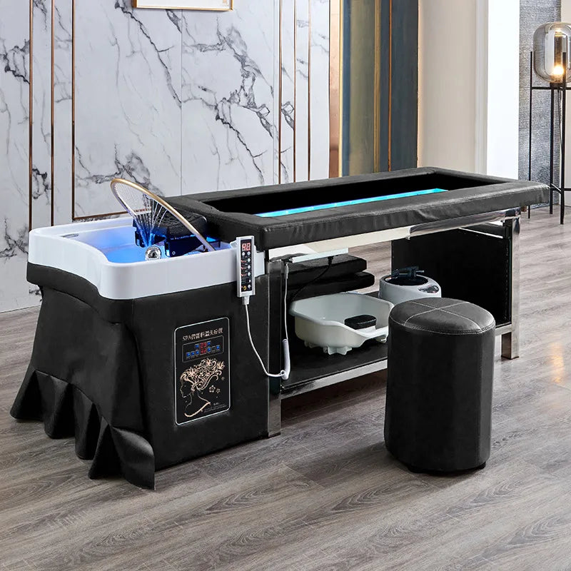 Thai style Head Therapy Hair Washing Bed with Water Circulation Fumigation Bed Fully Automatic Moxibustion Bed for Whole Body