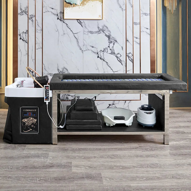 Thai style Head Therapy Hair Washing Bed with Water Circulation Fumigation Bed Fully Automatic Moxibustion Bed for Whole Body