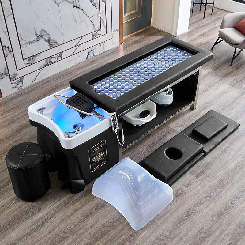 Thai style Head Therapy Hair Washing Bed with Water Circulation Fumigation Bed Fully Automatic Moxibustion Bed for Whole Body