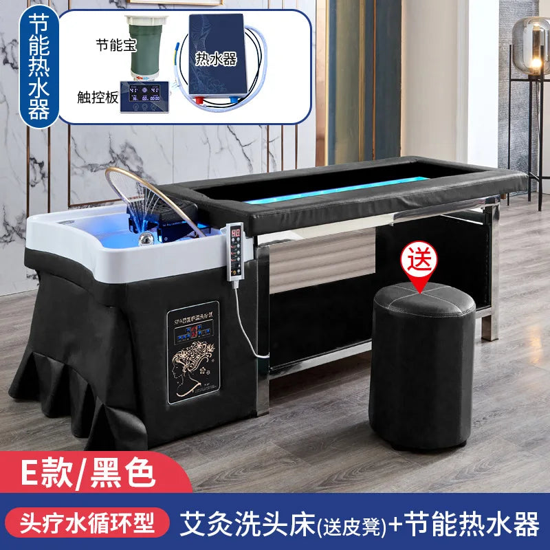 Thai style Head Therapy Hair Washing Bed with Water Circulation Fumigation Bed Fully Automatic Moxibustion Bed for Whole Body