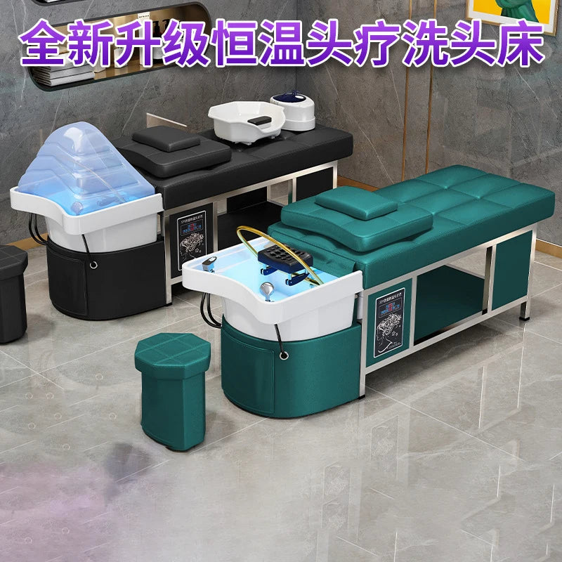 Thai style hair therapy, shampoo bed, constant temperature water circulation, fumigation, massage, high-end hair salon,