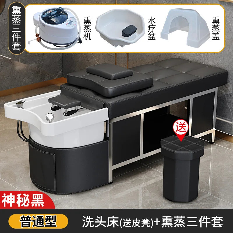 Thai style hair therapy, shampoo bed, constant temperature water circulation, fumigation, massage, high-end hair salon,