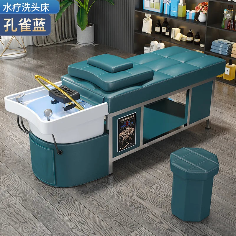 Thai style hair therapy, shampoo bed, constant temperature water circulation, fumigation, massage, high-end hair salon,