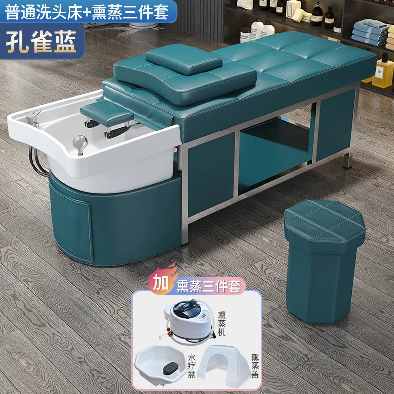 Thai style hair therapy, shampoo bed, constant temperature water circulation, fumigation, massage, high-end hair salon,