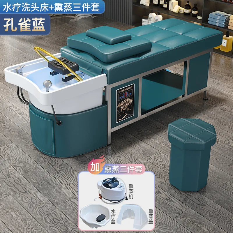 Thai style hair therapy, shampoo bed, constant temperature water circulation, fumigation, massage, high-end hair salon,