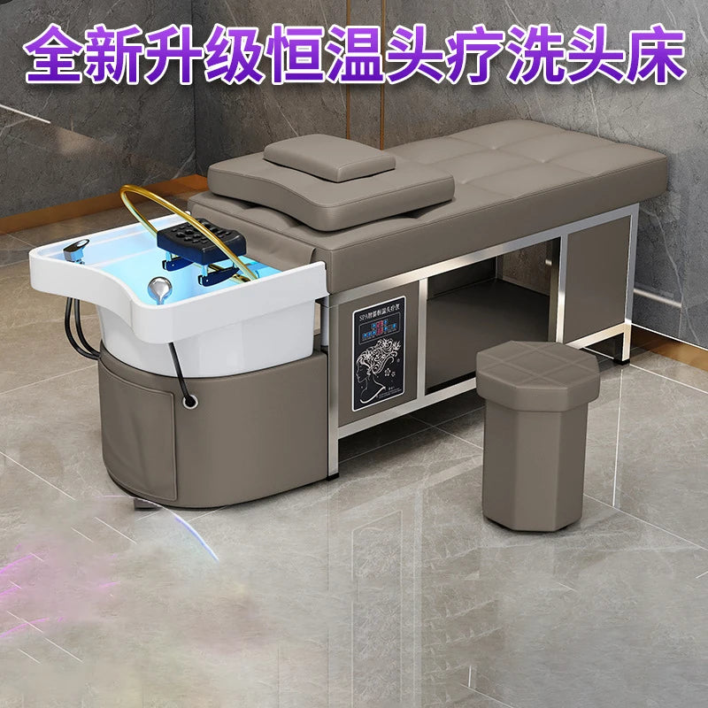 Thai style hair therapy, shampoo bed, constant temperature water circulation, fumigation, massage, high-end hair salon,