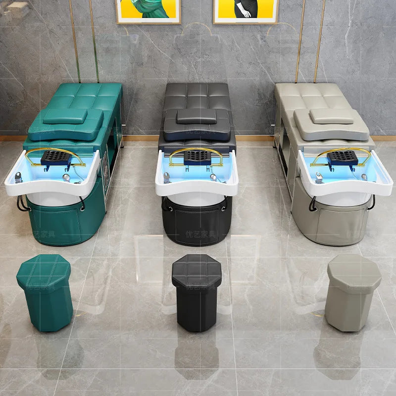 Thai style hair therapy, shampoo bed, constant temperature water circulation, fumigation, massage, high-end hair salon,