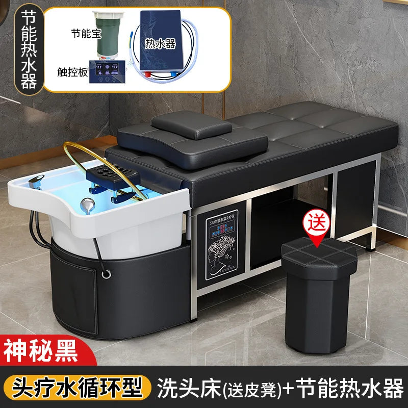 Thai style hair therapy, shampoo bed, constant temperature water circulation, fumigation, massage, high-end hair salon,