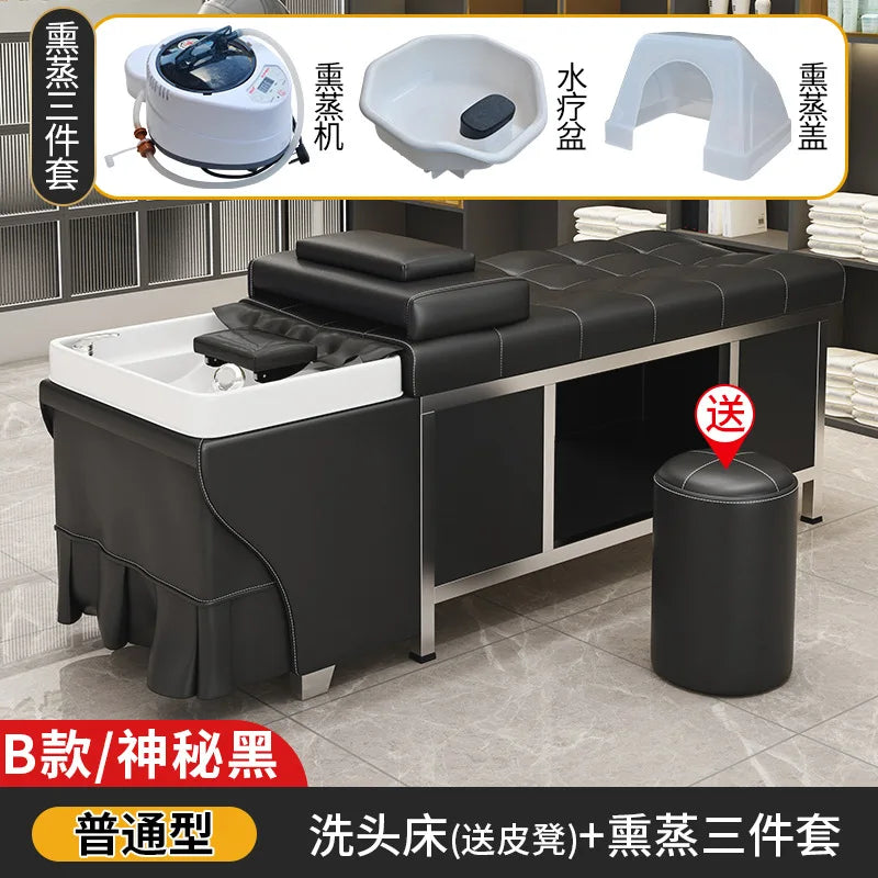 Thai style hair therapy shampoo bed hair salon beauty salon massage water circulation constant temperature fumigation stainless