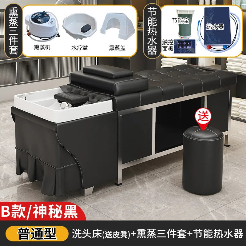 Thai style hair therapy shampoo bed hair salon beauty salon massage water circulation constant temperature fumigation stainless