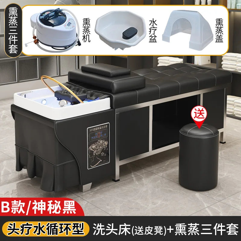 Thai style hair therapy shampoo bed hair salon beauty salon massage water circulation constant temperature fumigation stainless