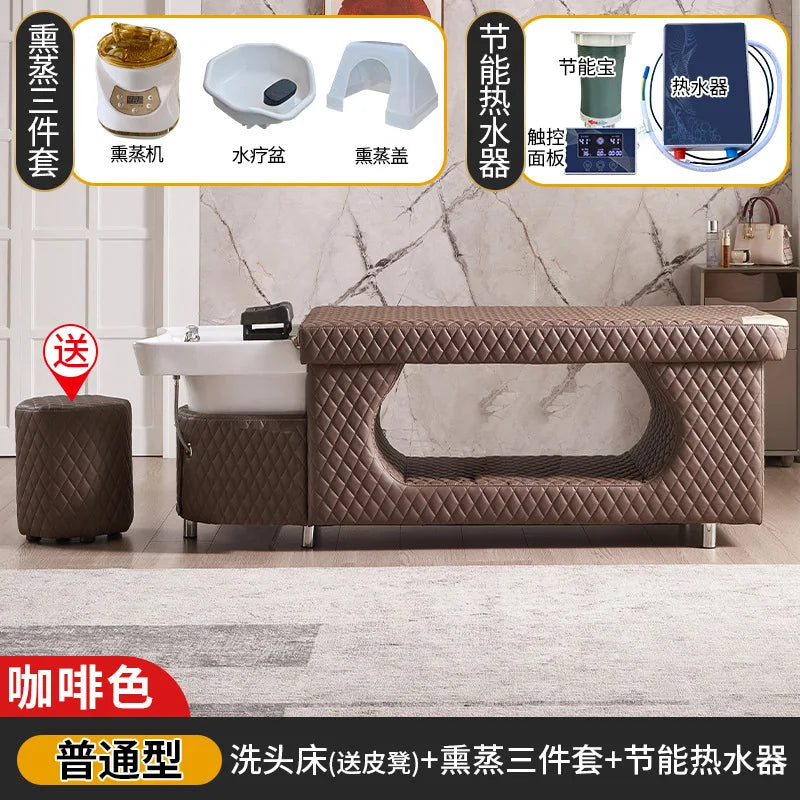 Thai style shampoo and massage bed