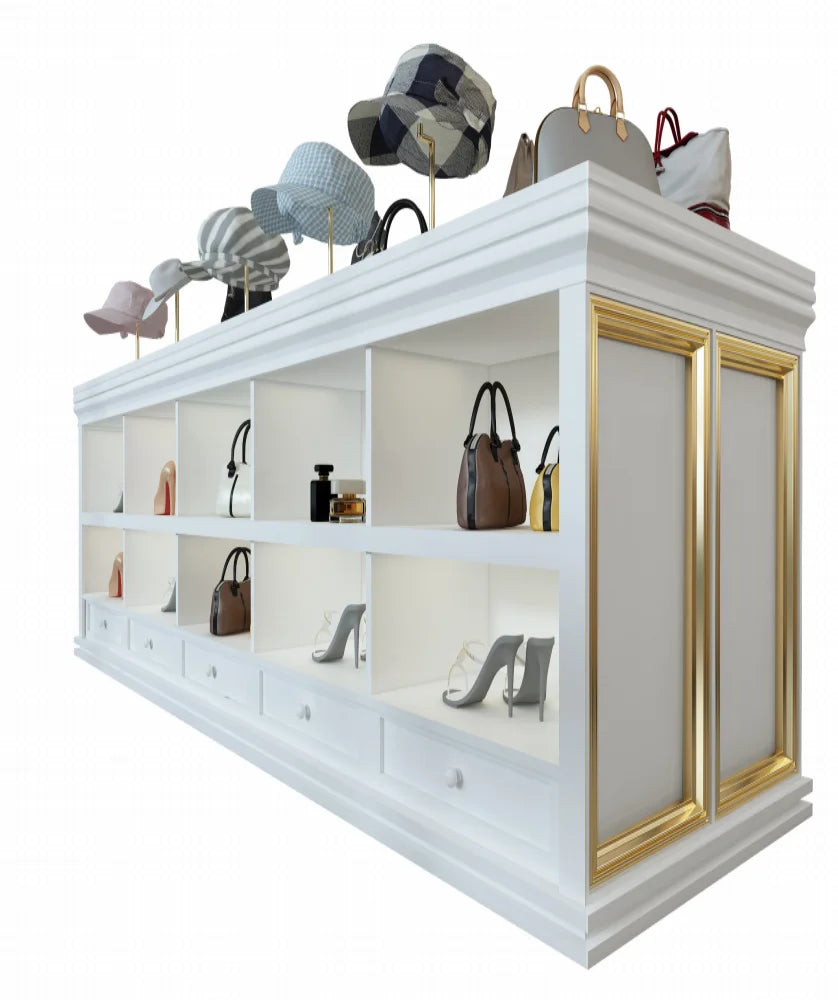 The jewelry display cabinet in the cloakroom of the clothing store, the jewelry women's clothing store, the acrylic children's c